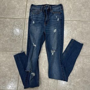 distressed denim jeans